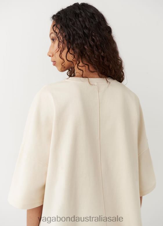 Vagabond 8642P260 Off White textile Women BOXY T-SHIRT Apparel