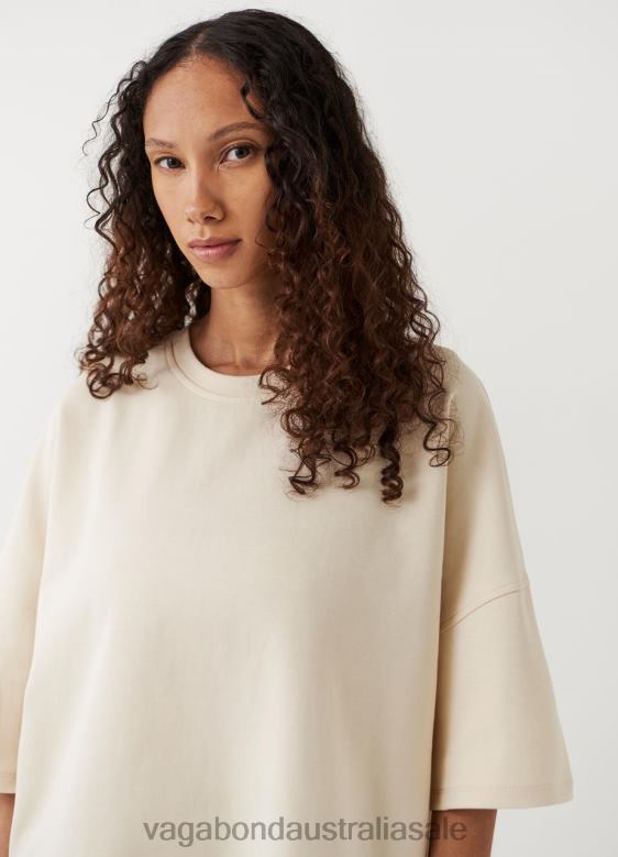 Vagabond 8642P260 Off White textile Women BOXY T-SHIRT Apparel