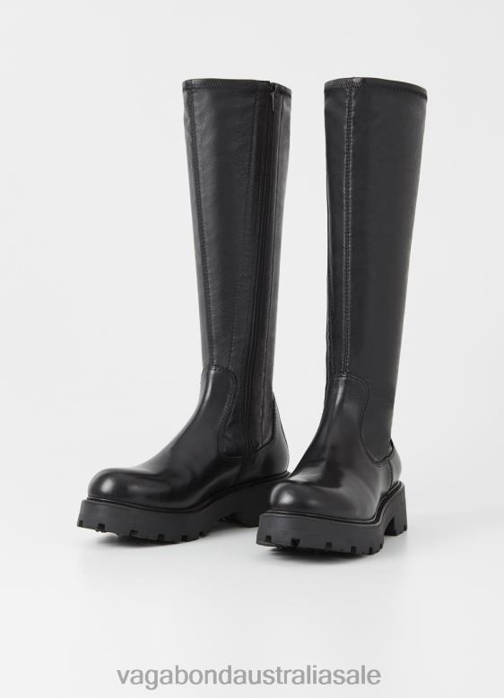 Vagabond 8642P217 Black leather/comb Women COSMO 2.0 TALL BOOTS Footwear