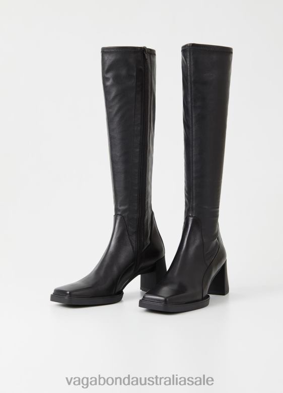 Vagabond 8642P222 Black leather/synthetic stretch Women EDWINA TALL BOOTS Footwear
